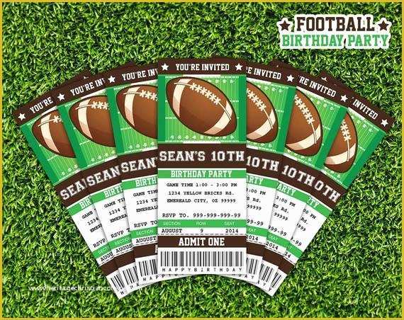 Soccer Ticket Invitation Template Free Of Football Ticket Invitation Printable Instant Download