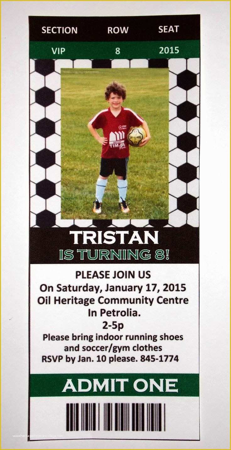 Soccer Ticket Invitation Template Free Of Free soccer Party Invitation Templates