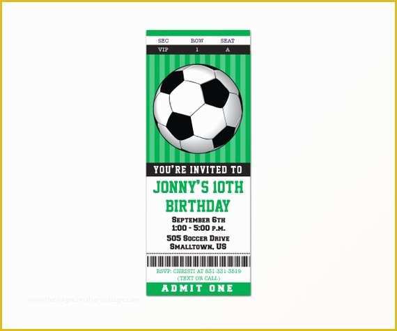 Soccer Ticket Invitation Template Free Of Items Similar to soccer Ticket Invitation Printable