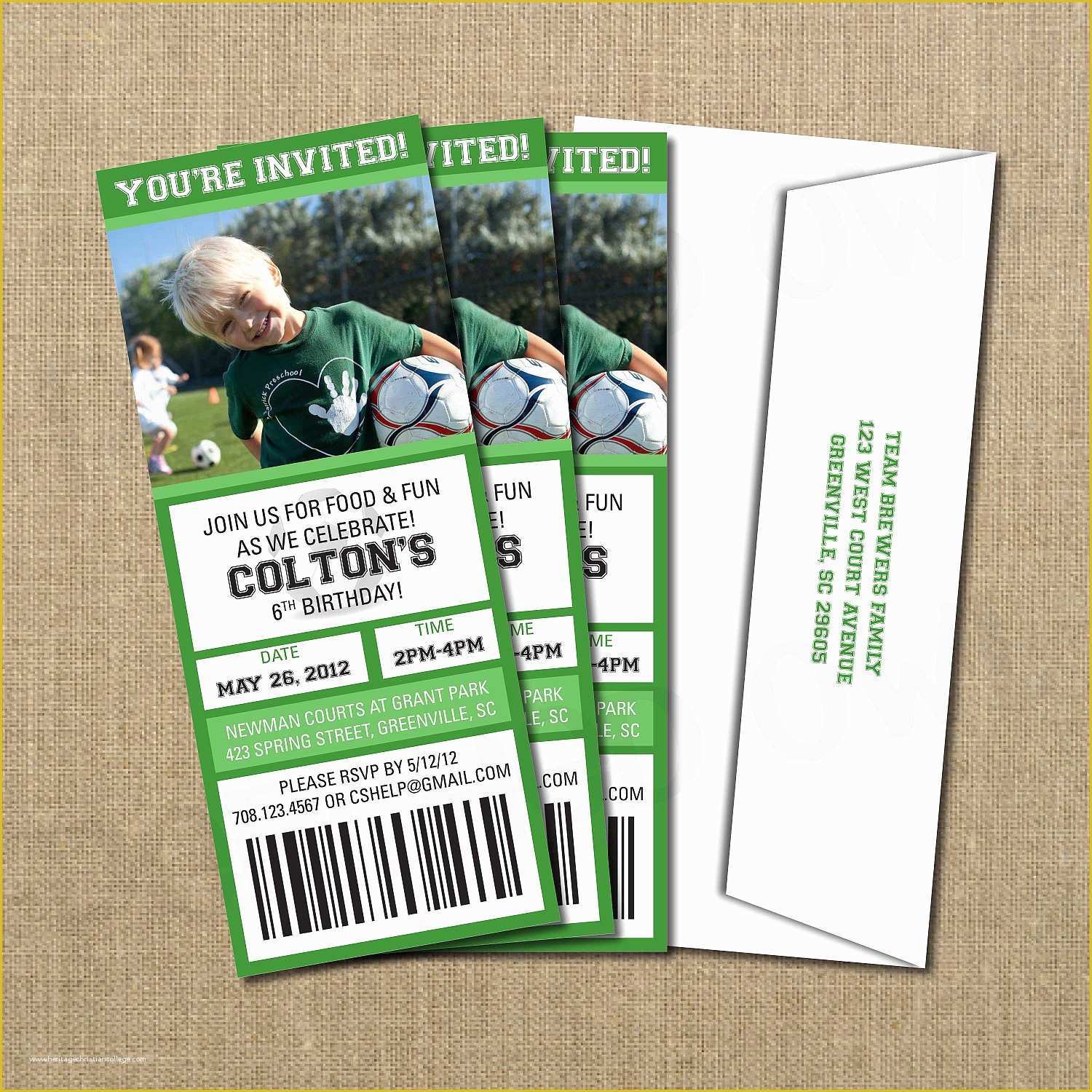 Soccer Ticket Invitation Template Free Of Soccer Birthday Game Ticket