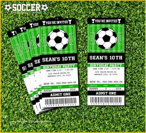 Soccer Ticket Invitation Template Free Of soccer Birthday Party Invitation Ticket Printable