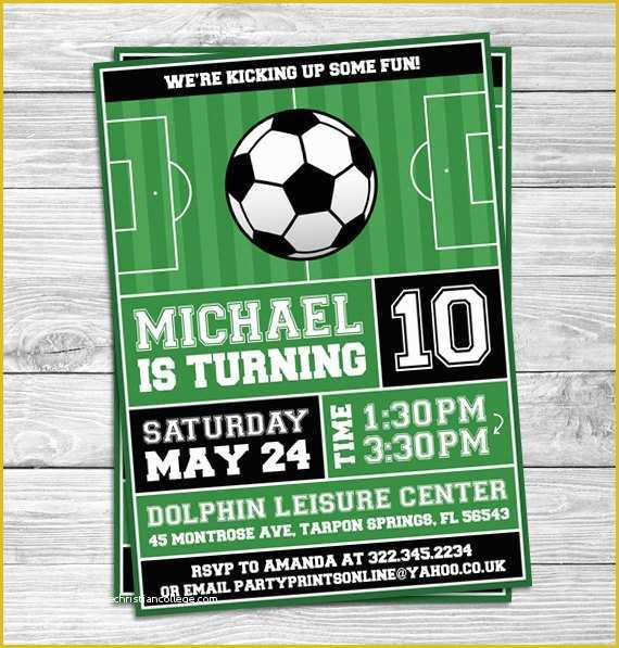 Soccer Ticket Invitation Template Free Of soccer Football Birthday Party Invitations for Kids Party