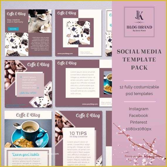 Social Media Banner Templates Free Of Coffee&amp;blog 12 social Media Template for Instagram by