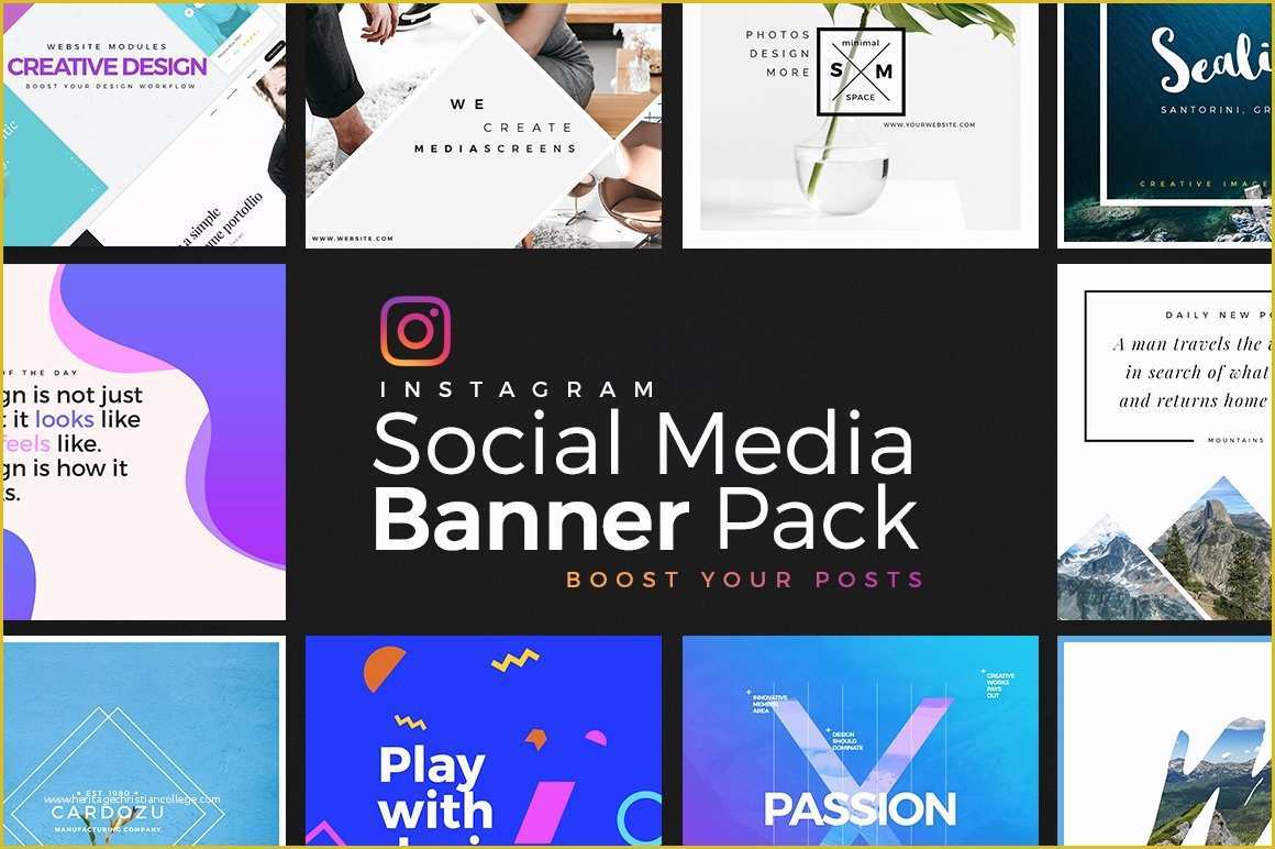 Social Media Banner Templates Free Of Instagram social Media Banner Kit Instagram Templates