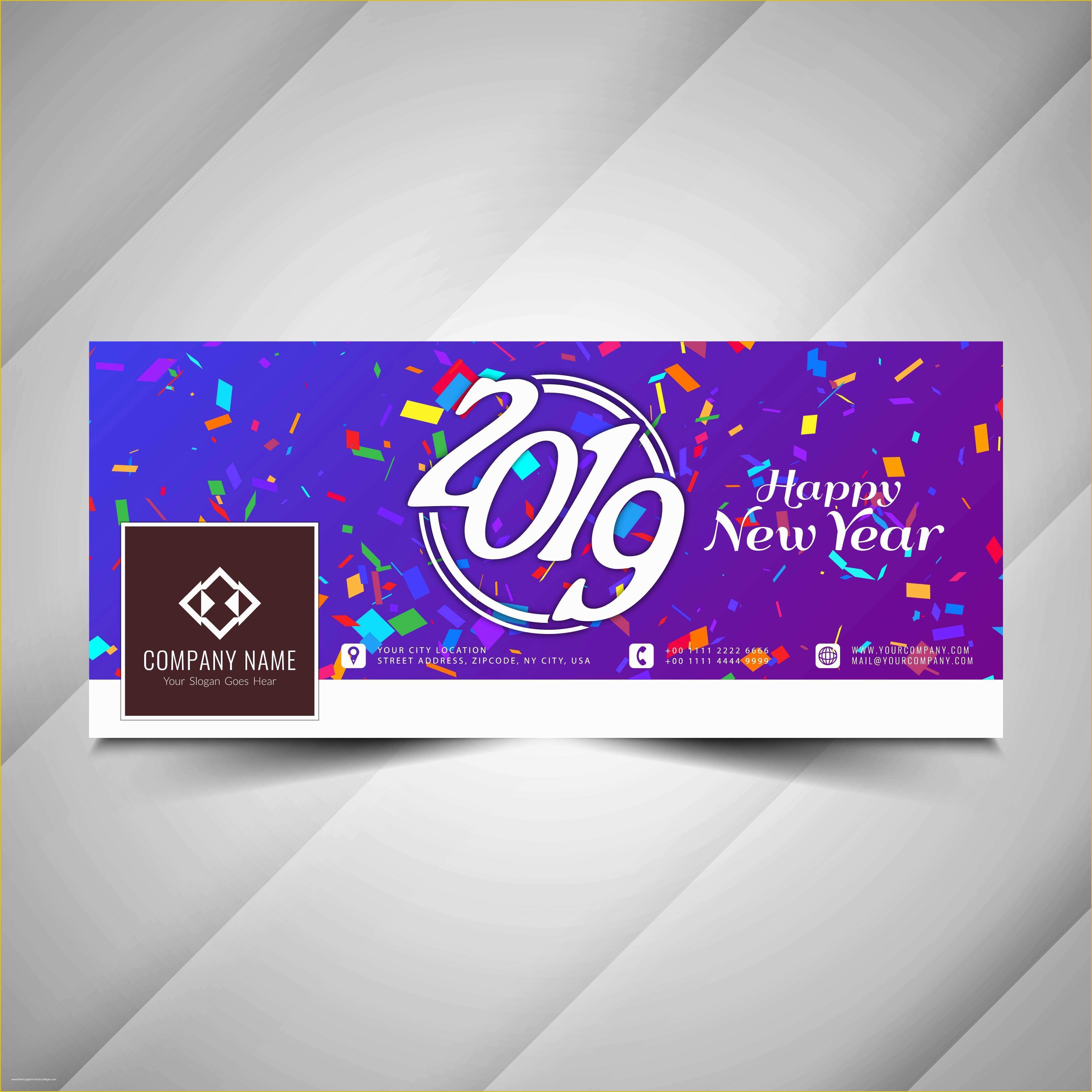 Social Media Banner Templates Free Of New Year 2019 social Media Colorful Banner Template