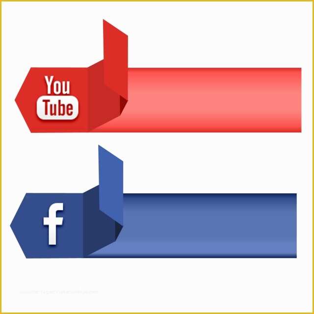 Social Media Banner Templates Free Of social Media 3d Icon Youtube Vector Ribbon Banner