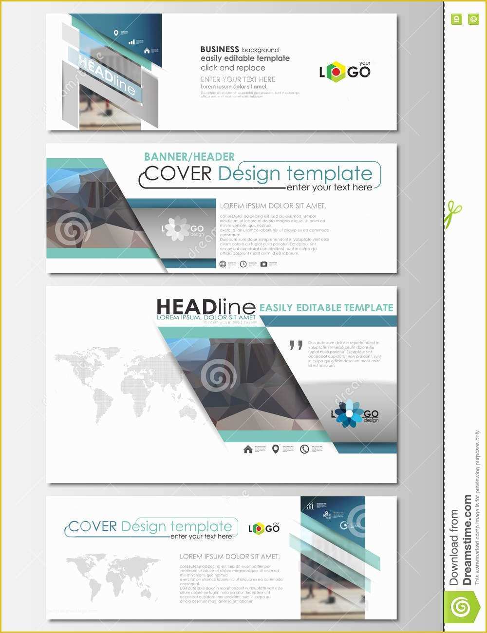 Social Media Banner Templates Free Of social Media and Email Headers Set Modern Banner