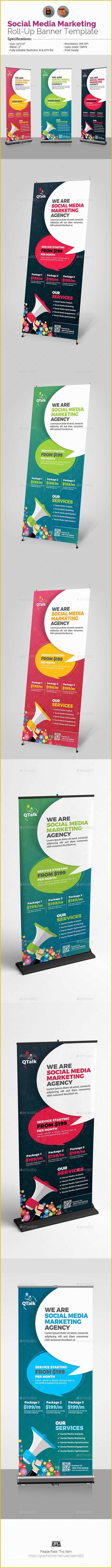 Social Media Banner Templates Free Of social Media Marketing Roll Up Banner Template by Aam360