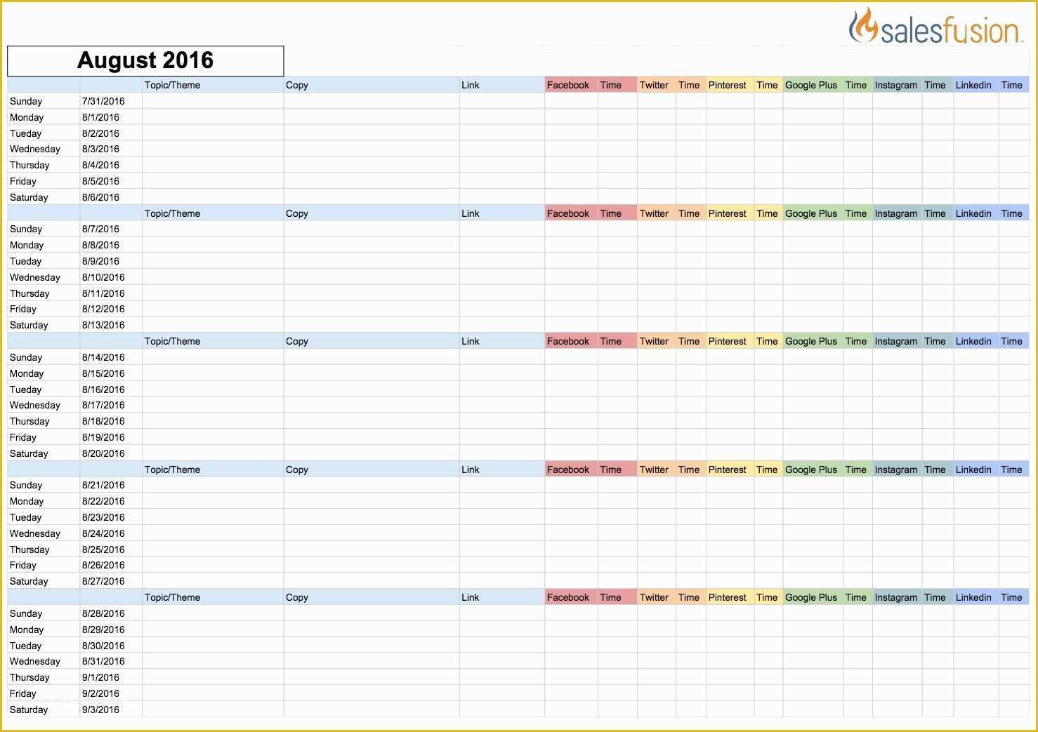 Social Media Calendar Template 2018 Free Of social Media Calendar Template 2018 Free – Template