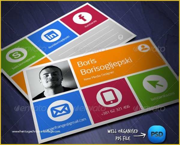Social Media Card Template Free Of 16 Visiting Cards