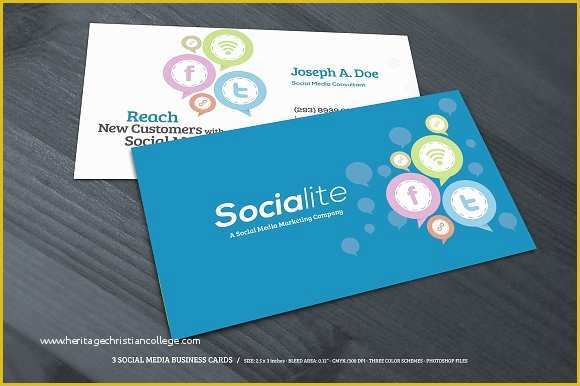 Social Media Card Template Free Of 3 social Media Business Cards Business Card Templates On