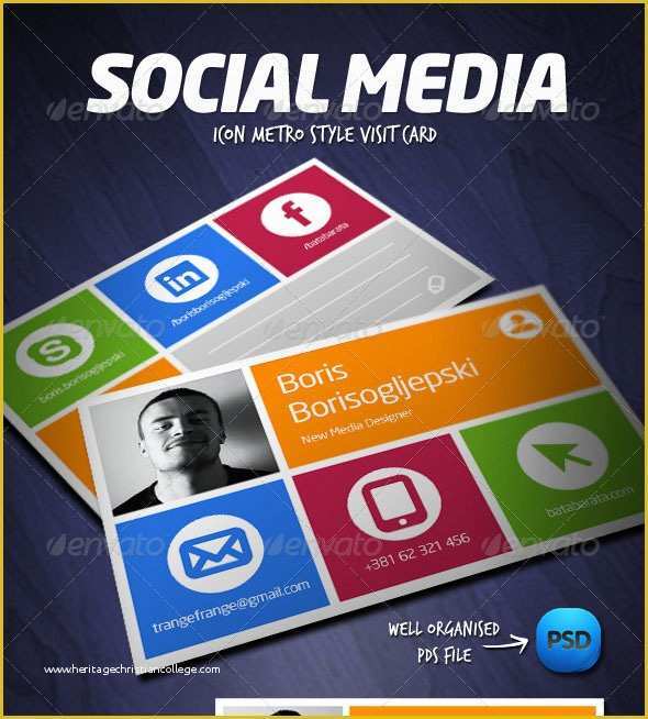 Social Media Card Template Free Of 56 Visually Stunning Psd Business Card Templates