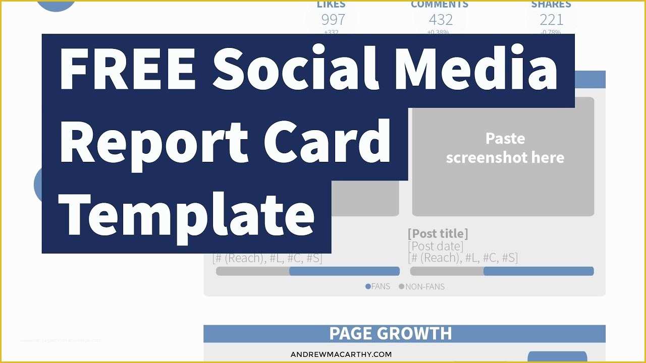 Social Media Card Template Free Of Free social Media Report Card Template Shop D