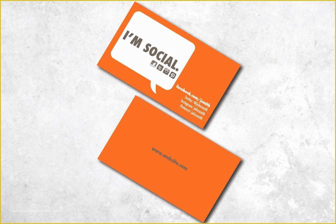 Social Media Card Template Free Of I M social Business Card Business Card Templates