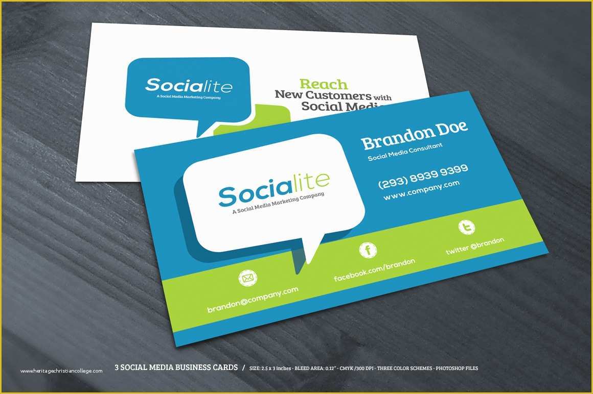Social Media Card Template Free Of Preview 03 Creative Market 3 social Media Business Cards O
