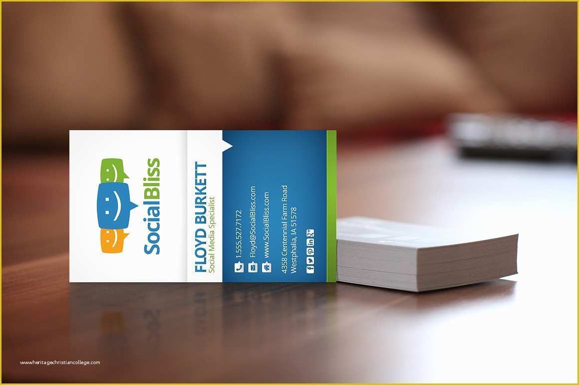 Social Media Card Template Free Of social Media Business Card Business Card Templates On