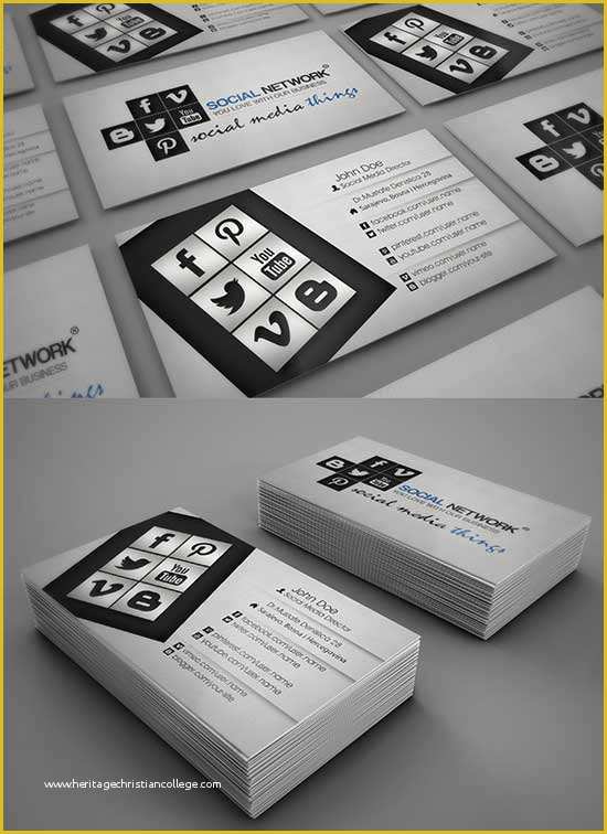 Social Media Card Template Free Of social Media Business Cards 20 Creative Examples