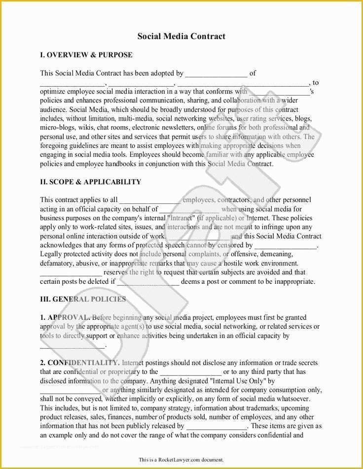 Social Media Contract Template Free Of 1000 Images About Contract Consciously On Pinterest