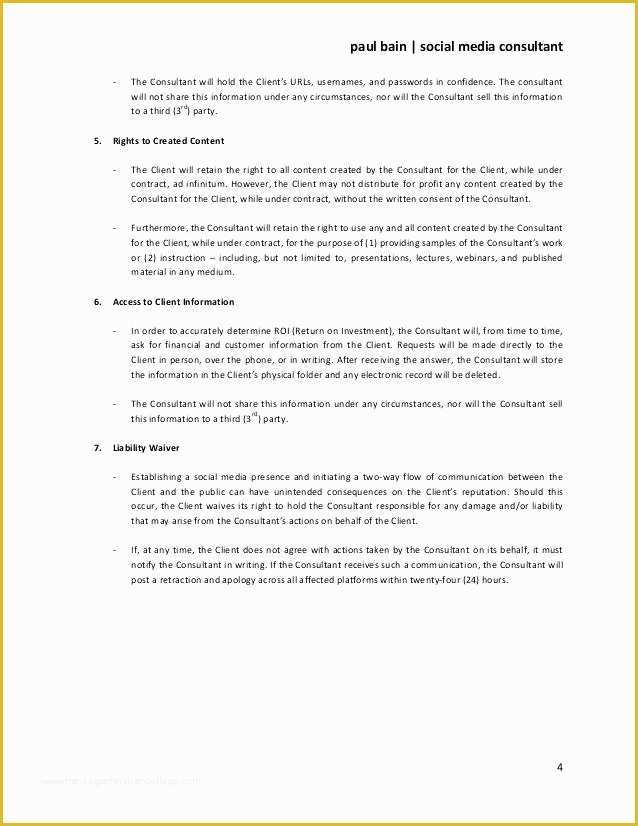 Social Media Contract Template Free Of Media Contract Template social Media Management Contract
