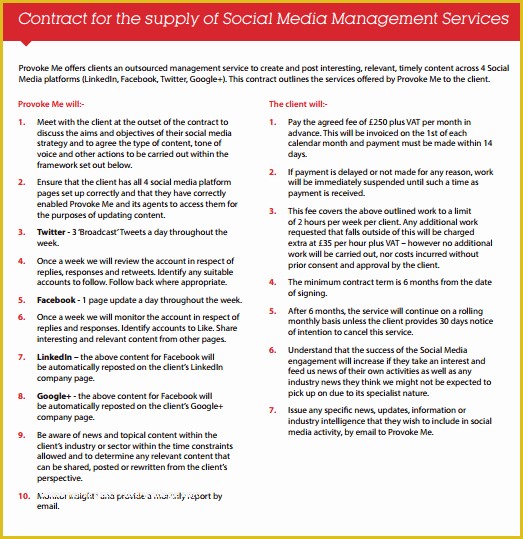 Social Media Contract Template Free Of social Media Contract Templates Find Word Templates