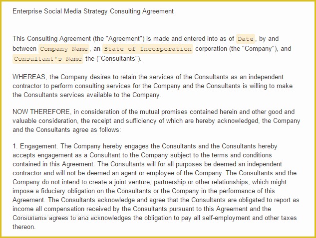 Social Media Contract Template Free Of social Media Contract Templates Find Word Templates
