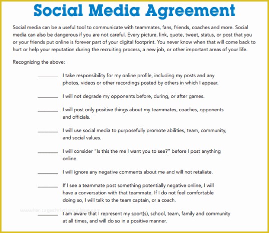 Social Media Contract Template Free Of social Media Contract Templates Find Word Templates