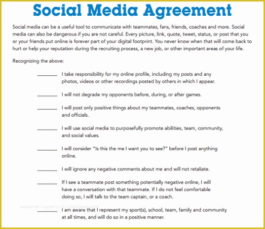 Social Media Contract Template Free Of social Media Contract Templates Find Word Templates
