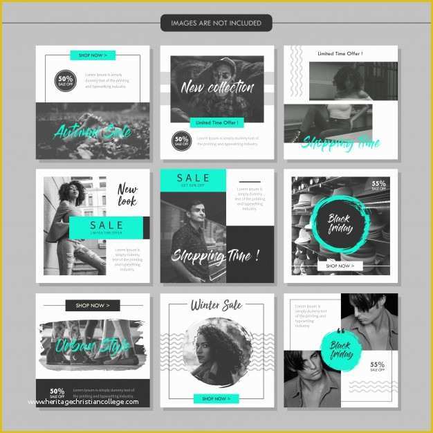 Social Media Design Templates Free Of Greyscale Fashion social Media Post Template Vector