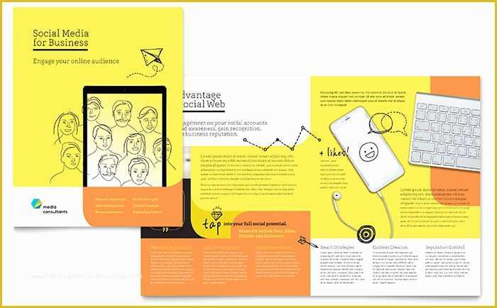 Social Media Design Templates Free Of social Media Consultant Brochure Template Design