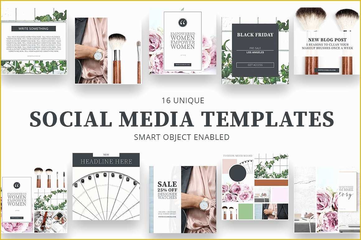 Social Media Design Templates Free Of social Media Templates Instagram Templates Creative Market