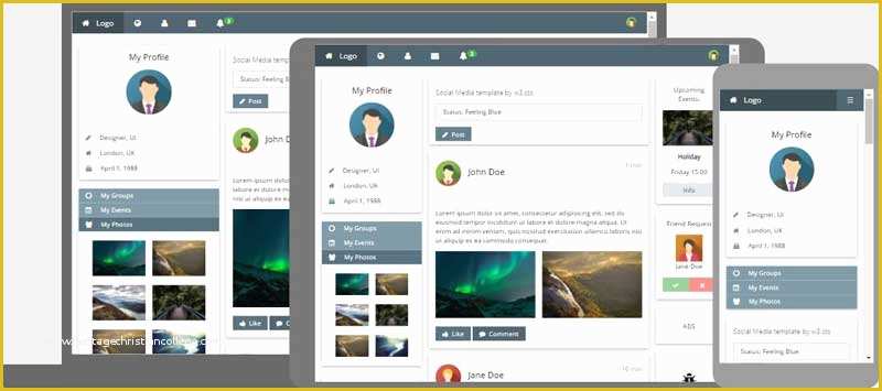 Social Media Design Templates Free Of W3 Css Templates