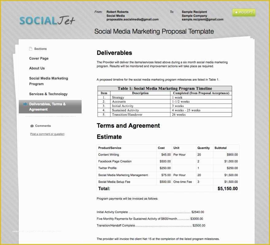 Social Media Marketing Proposal Template Free Of social Media Marketing Proposal