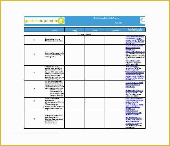 Social Media Plan Template Free Of 4 social Media Action Plan Templates Doc Pdf Excel