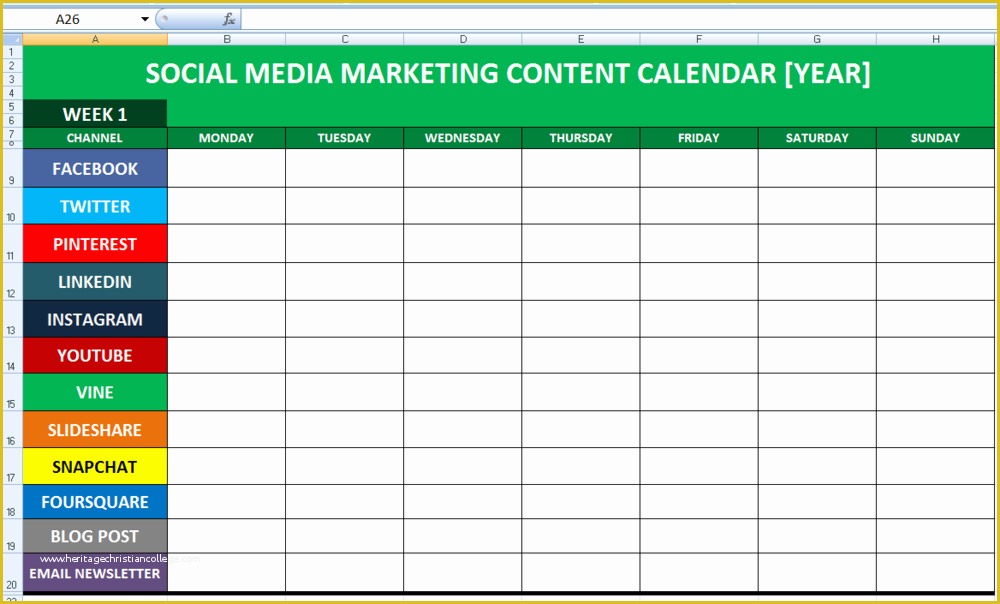 Social Media Plan Template Free Of social Media Calender Template Excel 2014