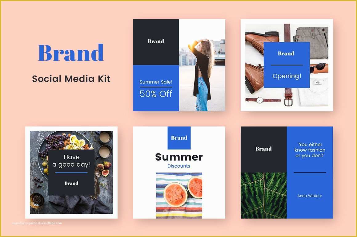 Social Media Templates Free Of Brand social Media Kit In social Media Templates On Yellow