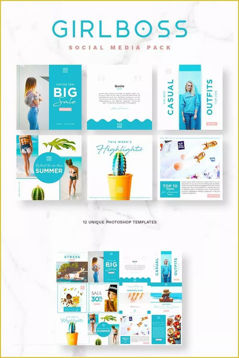 Social Media Templates Free Of Girlboss social Media Pack social Media