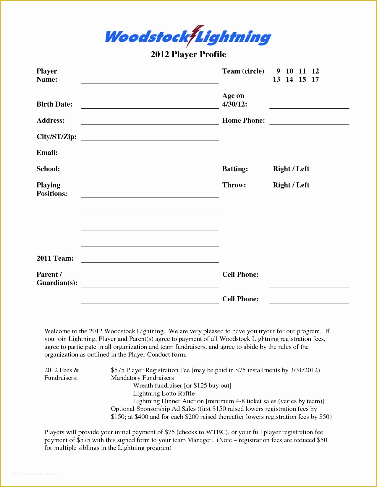 Softball Profile Template Free Of 29 Of Basketball athletic Profile Sheet Template