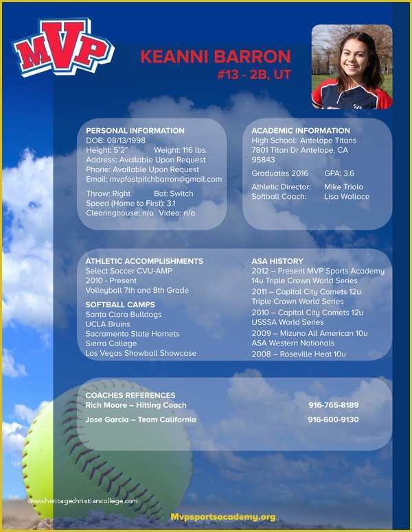 Softball Profile Template Free Of Download softball Bio Templates Free Uniquefilecloud