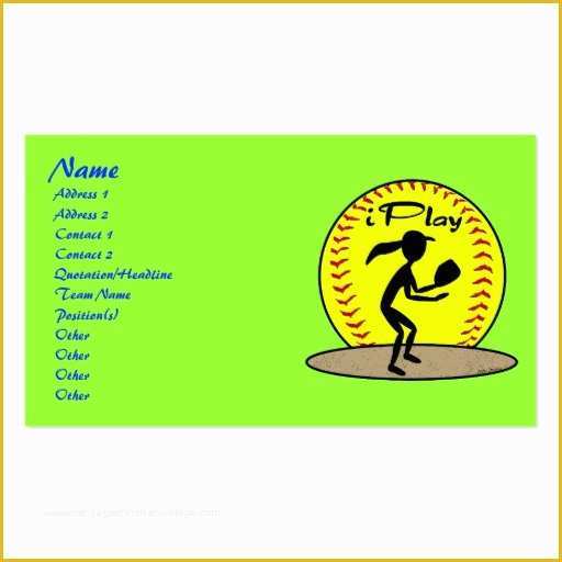 Softball Profile Template Free Of Fastpitch softball Profile Cards Double Sided Standard