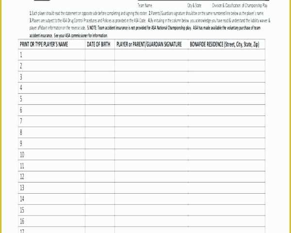 Softball Profile Template Free Of softball Lineup Card Template Blank Baseball Depth Chart