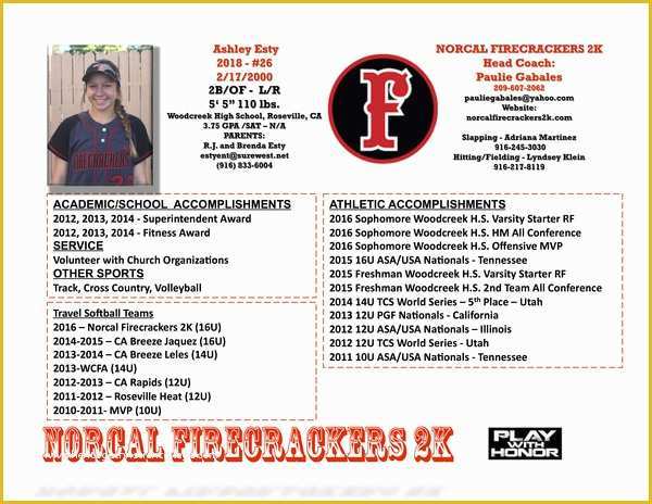 Softball Profile Template Free Of Understanding the Recruiting Process – while Enjoying It
