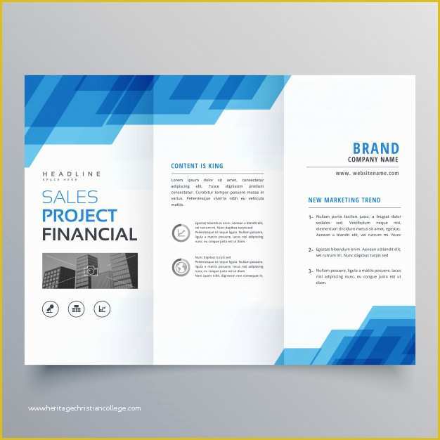 Software Company Brochure Templates Free Download Of Blue Geometric Trifold Business Brochure Design Template