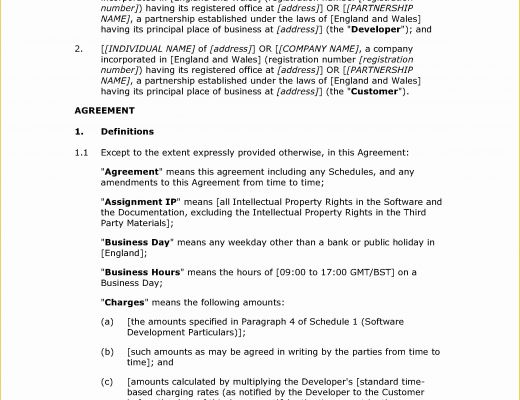 Software Development Contract Template Free Of Contract Inspiring software Development Contract Template