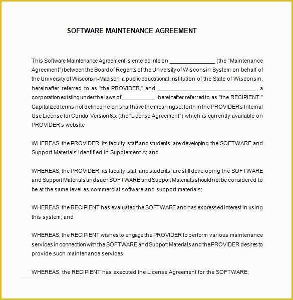 Software Support Contract Template Free Of 10 It Support Contract Templates Word Docs
