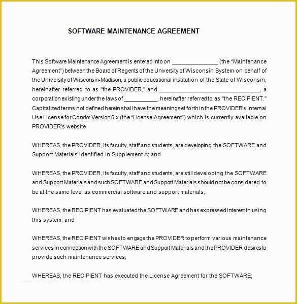 Software Support Contract Template Free Of 10 It Support Contract Templates Word Docs