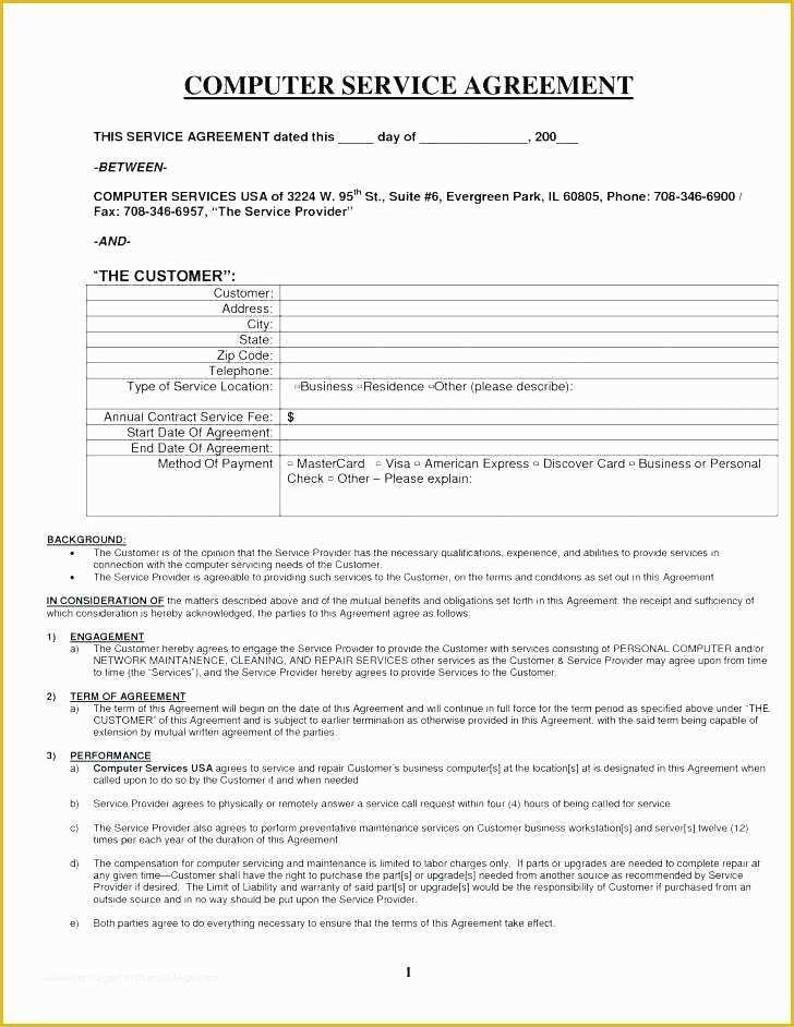 Software Support Contract Template Free Of It Support Agreement Template