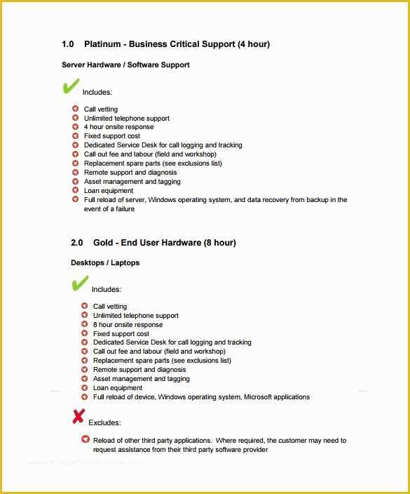 Software Support Contract Template Free Of It Support Contract Template 9 Download Documents In