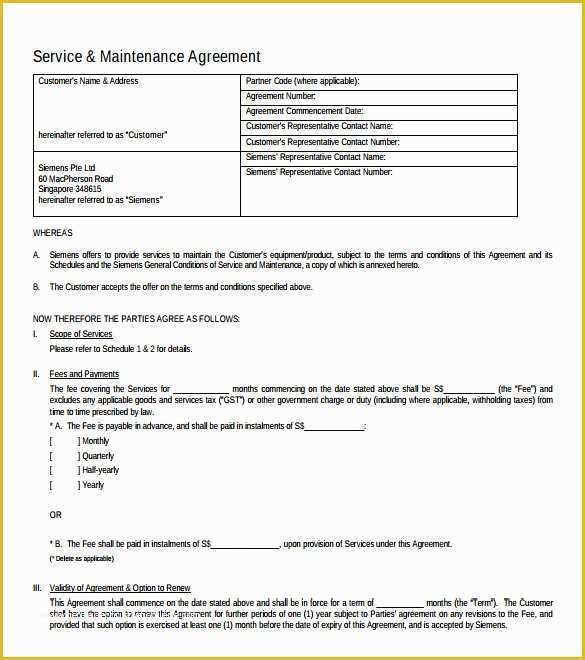 Software Support Contract Template Free Of It Support Contract Template 9 Download Documents In