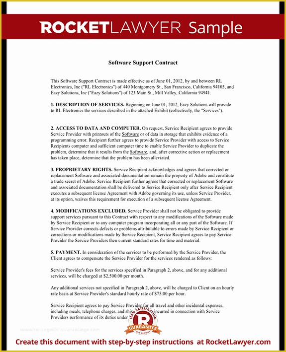 Software Support Contract Template Free Of software Support Agreement Template 9 It Support Contract