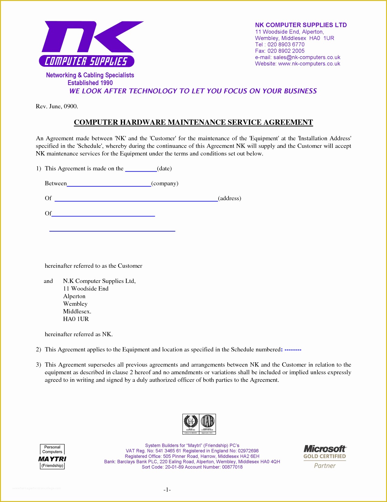 Software Support Contract Template Free Of software Support Agreement Template Free Printable Documents